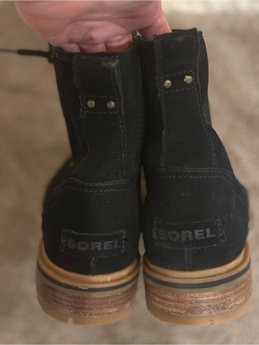 Sorel Lennox Lace Waterproof Boots in black waterproof suede - Picture 6 of 10
